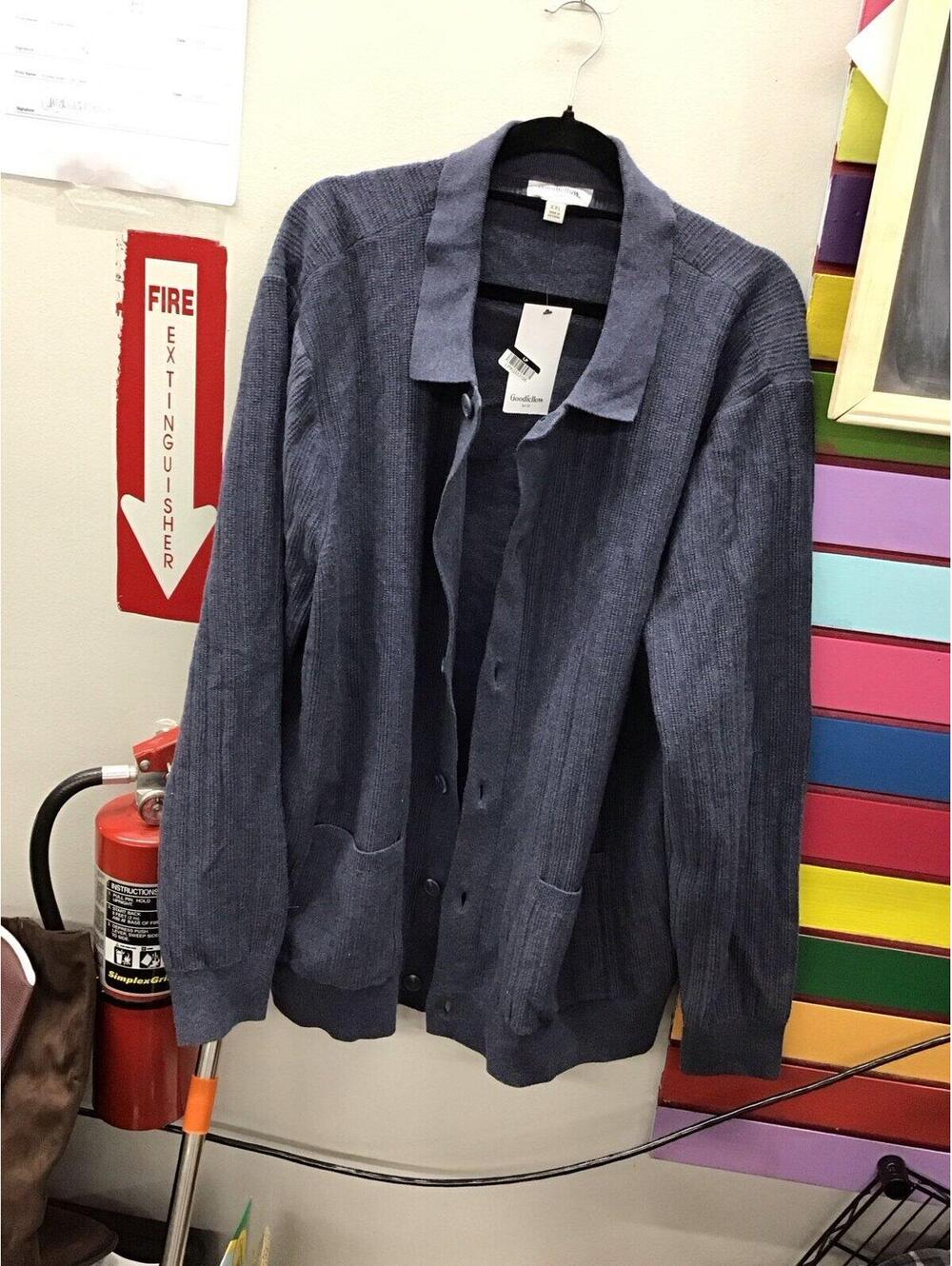 Goodfellow & co men’s button down collared cardigan sweater XXL navy new target